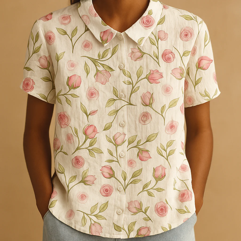 Blusa leggera con stampa floreale e vestibilità ampia per donna | Fleur - immagine 7