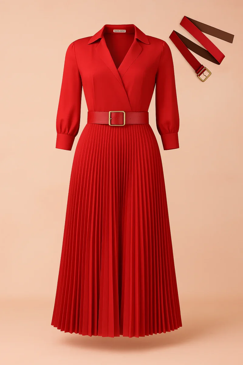 Isabela | Abito elegante al ginocchio taglie forti per la primavera - immagine 2
