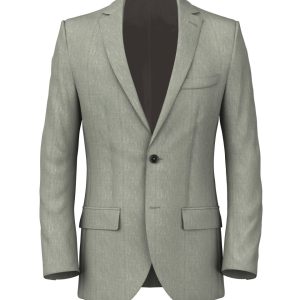 Giacca in lino lana verde effetto denim