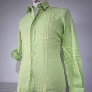 Camicia uomo lino Di Biasi verde lime